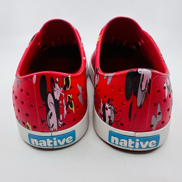 Native Disney Unisex Slip On Shoe Red Minnie Mouse w/Mickey & Minnie Charms W10 - Picture 3 of 11